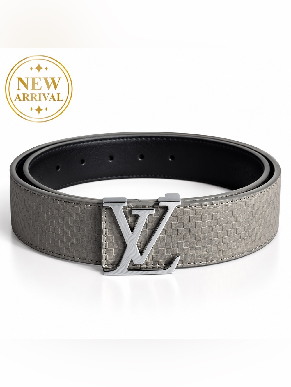 🩶 Men’s Classic Belt with — Metallic Gray / Silver Buckle 🩶